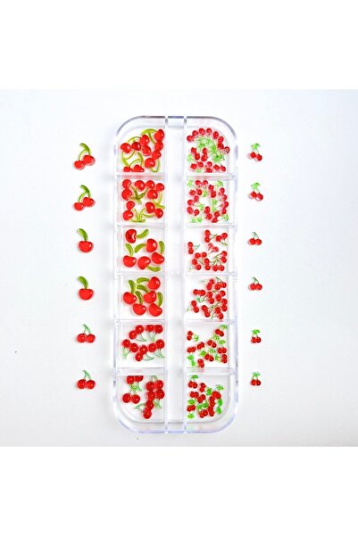Choice M8350-12 1Box Creative Simulated Resin Cherry Series Kawaii Dark Red D...