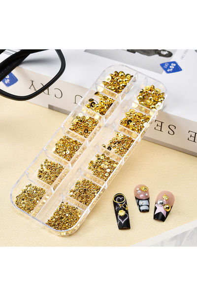 Choice DZ-106 12 شبكة مسطحة من حبات اللؤلؤ الذهبية والفضية مع كرة كافيار مستد...