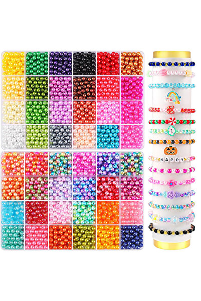Choice 2400pcs 2400PCS 48 Compartments Pearl Jewelry 48 Colors 6 mm Pearl Bra...