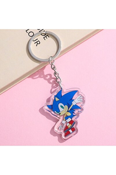 Miniso سلسلة مفاتيح أكريليك سونيك القنفذ بطول 5 سم، إكسسوارات حقائب وقلادات إبداعية على شكل حقيبة ظهر