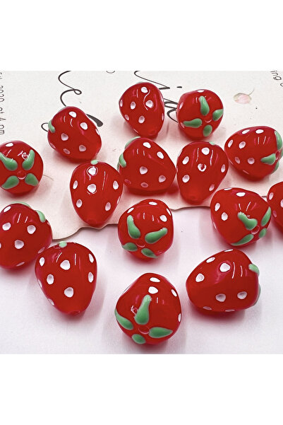 choice2 10PCS WWPJ-CMZred 10/30/50 PCS Acrylic Straight Hole Fruit Strawberry...