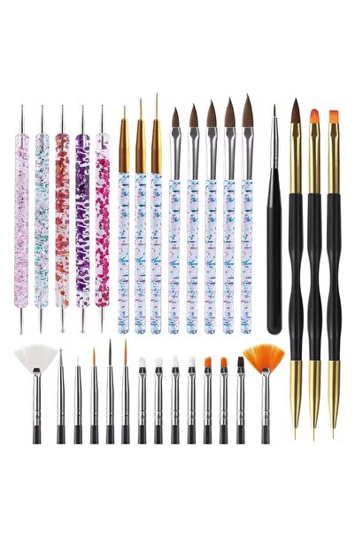 Choice 31pcs 6/31Pcs Nail Art Brush Design Tip Painting Drawing Carving Dotti...