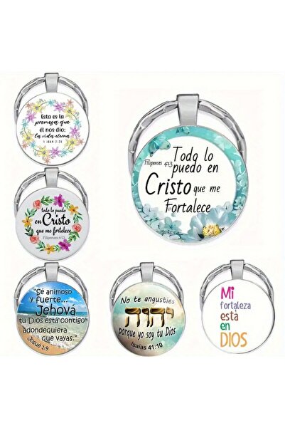 Choice 6pcs 6pcs Inspirational Spanish Quotes Keychains - Iron Alloy, Simple ...