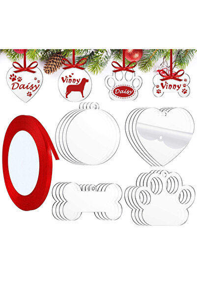 Choice ٢٤ قطعة من زينة عيد الميلاد الأكريليكية، زينة على شكل مخلب كلب وعظمة و...