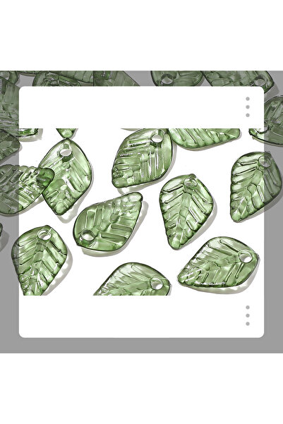 Choice 50 قطعة من خرزات أوراق الشجر الخضراء B GRN لصنع المجوهرات بنفسك - خرز ...