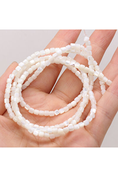 Choice1 3.5x3.5mm White Natural White Freshwater Shell Beads Cylinder Mother ...