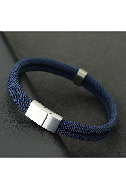 Choice navy Fashion Men Bracelet Stainless Steel Magent Buckle Wrap Braclet B...