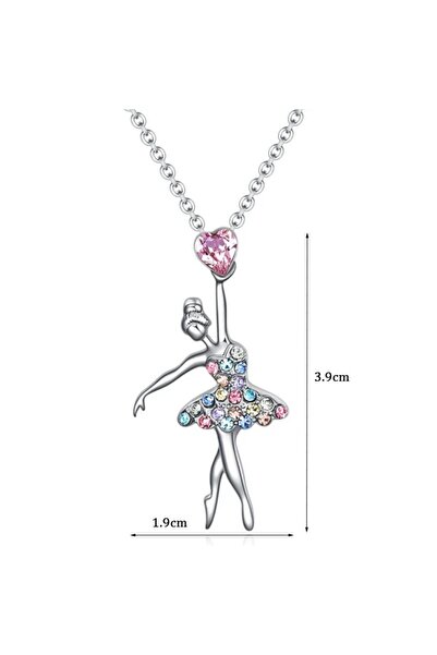 Choice قلادة راقصة باليه من أوبيغا، موديل AXL33658، للنساء، قلادة فضية متعددة...