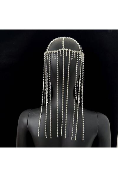 Choice قطعة واحدة مطلية بالفضة، إكسسوارات شعر شبكية مرصعة بأحجار الراين بالكا...