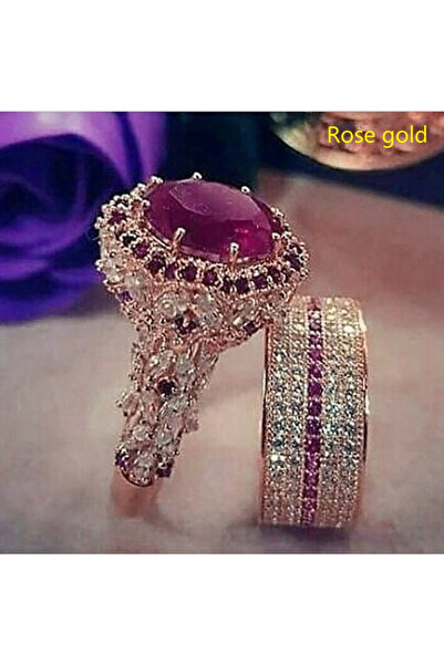 Choice 7 P960 -1 مجموعة خواتم الأميرة الفاخرة الأنيقة المصنوعة من الزركون الم...