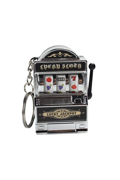 Choice Silver Fruit Slot Machine Keychain Lucky Charm Jackpot Keychains Penda...