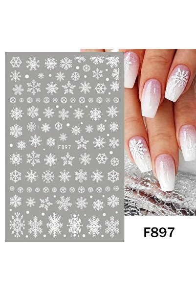 Choice ملصقات أظافر F897 جديدة على شكل ندفة ثلج شتوية، ملصقات أظافر ذاتية الل...