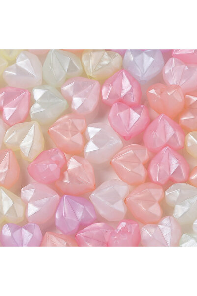 Choice1 30pcs Random mixed 10/30pcs Acrylic Luminous Heart-Shaped Beads Shiny...