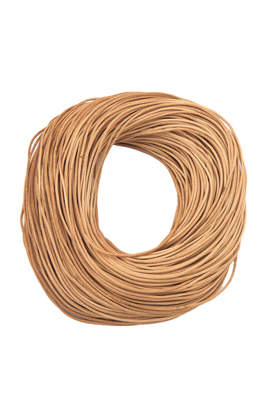 Choice حبل دائري من جلد البقر الطبيعي الكاكي 2 مم بطول 5 أمتار، مناسب لصنع القلائد والأساور بنفسك، مثالي لـ J