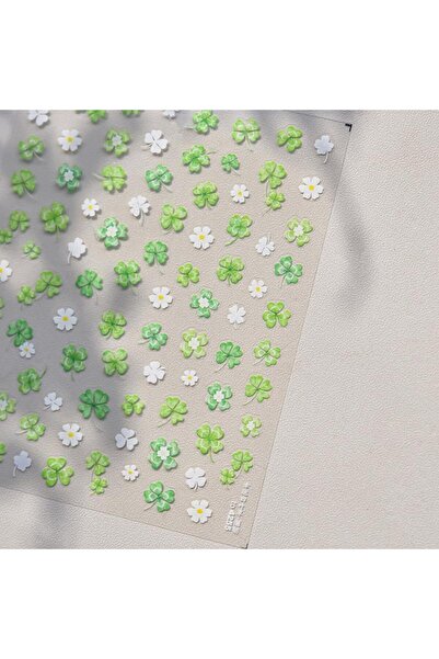 Choice ملصقات أظافر ذاتية اللصق على شكل نبات البرسيم بأربع أوراق A3 Y، زخارف ...