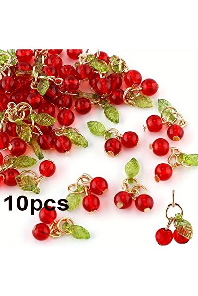 Choice 10 قطع حمراء 5/10/20 قطعة قلادة على شكل كرز أحمر يمكن استخدامها في الأ...