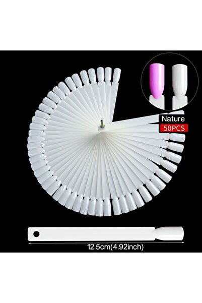 Choice 50Pcs Nature Nail Display Sticks Clear Natural Colors Nail Swatch Char...