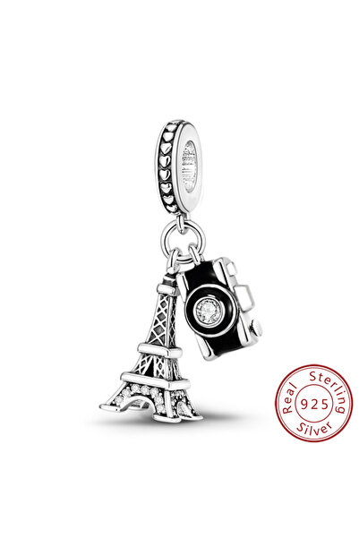 Choice KTC067 خرز سحر أصلي من الفضة الإسترلينية عيار 925 على شكل قلعة إيفل في...