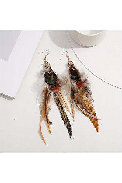 Choice BROWN YU911 Bohemian Style Bohemian Multicolor Pheasant Feather Ladies...