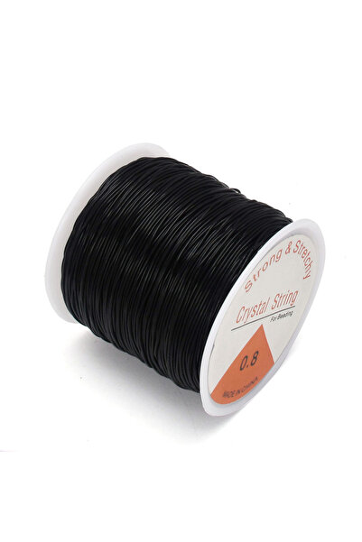 Choice 0.8 مم 100 متر أسود 0.8 مم 100 متر/لفة خيط سوار، حبل خرز مرن كريستالي ...