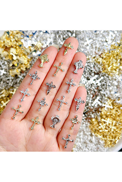 Choice مجموعة من 20 قطعة من زينة أظافر متقاطعة من سبائك معدنية متعددة الأنماط...