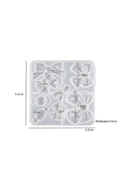 Choice6 04 مشبك شعر إيبوكسي سيليكون قالب DIY زهور عقدة فيونكة دبوس شعر قالب ا...