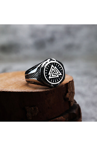 Choice 12 3306 خاتم نورديك فايكنج من الفولاذ المقاوم للصدأ، مرساة، بوصلة، شجر...