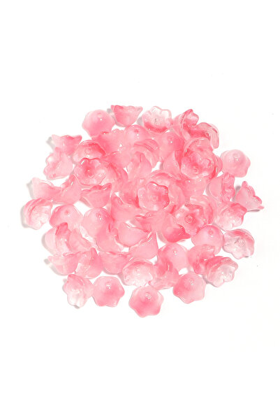 Choice 50 قطعة من خرزات زنبق الوادي الملونة باللون الوردي الداكن، مقاس 12 × 7.5 مم، خرز زجاجي فضفاض من لامبورك