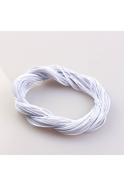 Choice 1 مم × 24 مترًا أبيض 1 مم 24 مترًا حبل مرن مضفر خيوط خرز خيط مطاطي نسي...