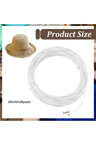 Choice AECH02-17506 سلك أبيض للقبعات، 50 مترًا/54.7 ياردة، قطر 1 مم، سلك أبيض...