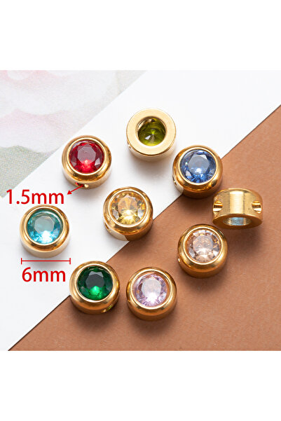 Choice 10 قطع من خرز الزركون المصنوع من الفولاذ المقاوم للصدأ بلون ذهبي مختلط...