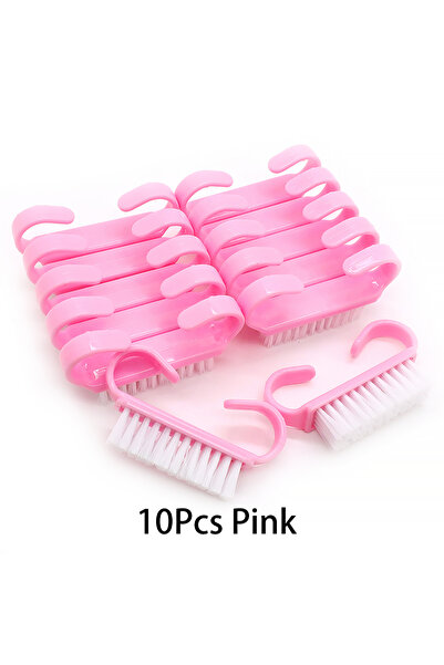 Choice 10Pcs Pink 10/20/50/100pcs Handle Grip Nail Brush Fingernail Scrub Cle...
