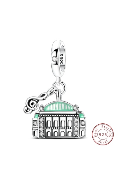 Choice KJC1847-2 قلادة سفر أصلية من الفضة الإسترلينية عيار 925 على شكل نيويور...