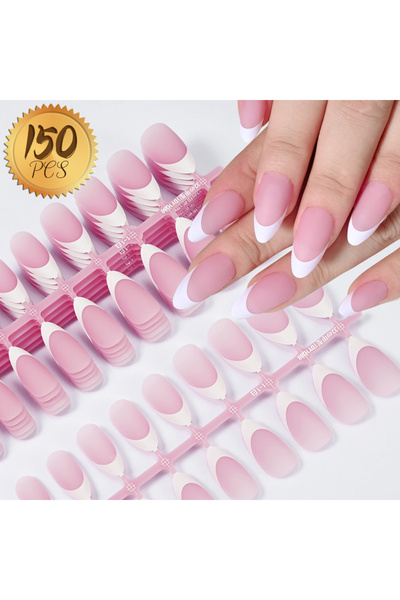 Choice TD178-1 5*30 قطعة أظافر صناعية فرنسية لوزية، 15 مقاسًا، تغطية كاملة، أ...