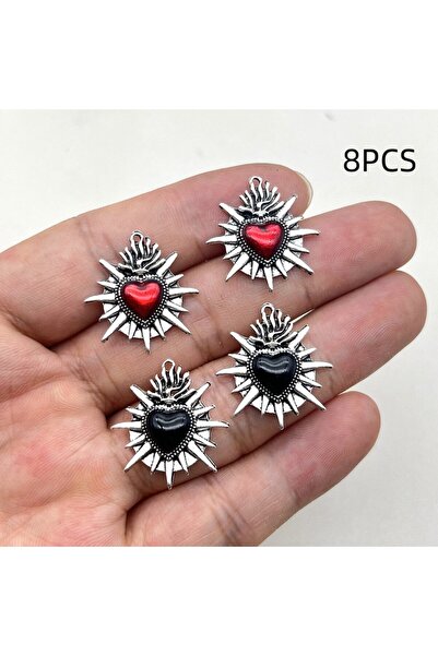 Choice 8 قطع تحميل مختلط 8/10 قطع قلادة القلب المقدس المينا شوكة اللهب العتيق...