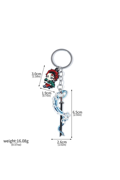 Miniso K00890-01 أنيمي شيطان القاتل كاتانا المفاتيح تانجيرو إينوسوكي أغاتسوما زينيتسو السيف حلقة رئيسية مانغا F