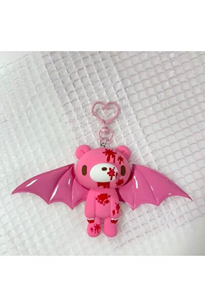 Choice pink Luxury Cute-Dark Bat Bear Keychain - Exquisitely crafted with blo...