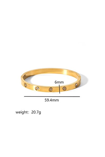 Choice أساور هندسية فاخرة مطلية بالذهب عيار 18 قيراطًا، مقاس 16 سم، TB7014، أ...