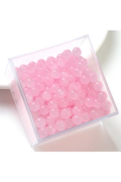 Choice12 6mm PINK 50pcs 50pcs 6mm Glass Jelly Solid Color Imitation Jade Roun...
