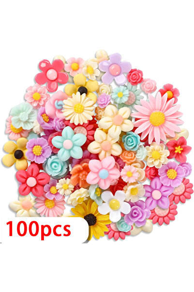 Choice 100 قطعة مختلطة 100 قطعة مختلطة صغيرة ديزي روز الراتنج الملحقات DIY كر...