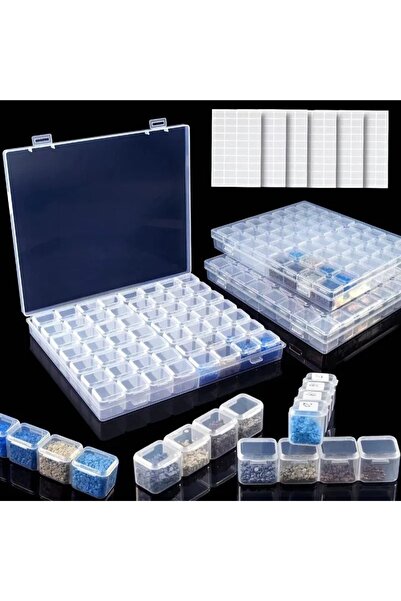 Choice clean 1pc Transparent Storage Box, 56 Grids DIY Diamond Painting Box, ...