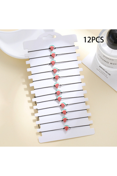 Choice مجموعة أساور سحر البطيخ الصيفية المكونة من 12 قطعة، سوار قابل للتعديل ...