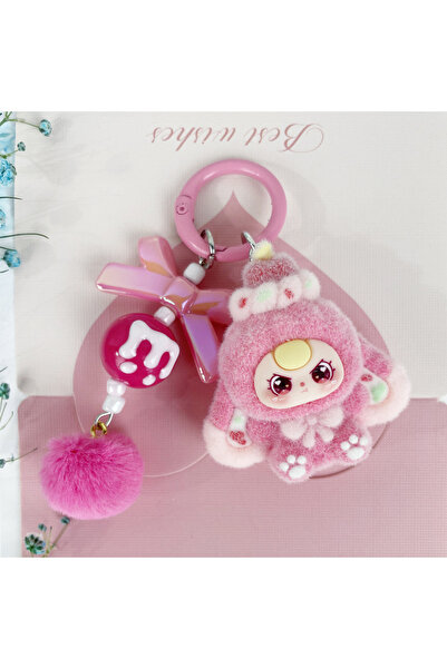 Choice rose red Flocked Sweet Treat Accessories Cartoon Cute Particle Keychai...