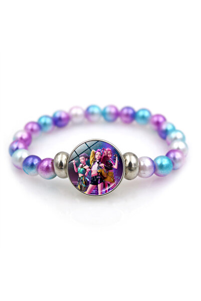 Miniso أساور صائدي الشياطين من KPop باللون الفضي للفتيات، سوار معصم أنيق من ا...