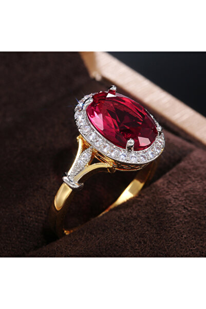 Choice 6 F596 Huitan خواتم نسائية كبيرة بيضاوية الشكل من الزركونيا المكعبة با...