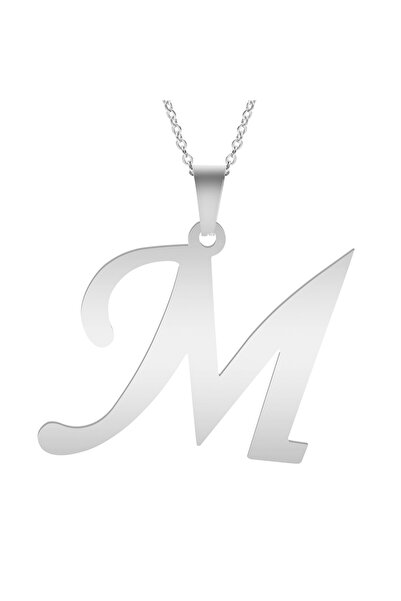 Choice قلادة من الفولاذ المقاوم للصدأ S301-M A-Z بحروف أولية من الأبجدية الإن...