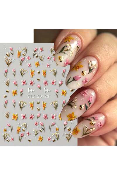 Choice 1 قطعة STZ-5D123 ملصقات أظافر كاواي منقوشة 5D على شكل خنفساء صغيرة من ...