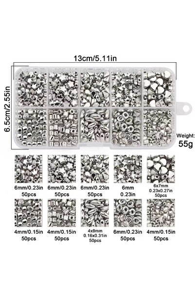 Choice مجموعة أدوات DIY مطلية بالذهب والفضة من 500 قطعة من 10 قطع من خرز التا...