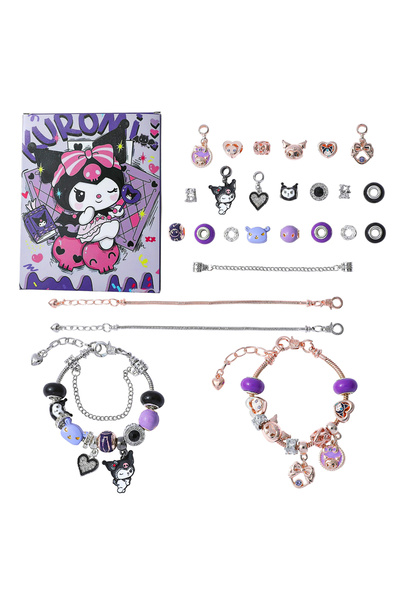 Miniso صندوق أعمى لشخصية كرتونية من سانريو كورومي، صندوق أعمى لمفاجأة عيد الميلاد، سوار لطيف يمكنك صنعه بنفسك، قلادة للأطفال