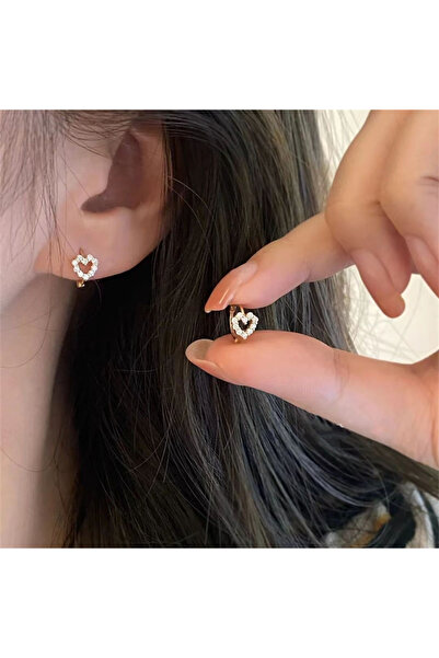 Choice زوج واحد من أقراط الأذن الدائرية العصرية اللطيفة المجوفة على شكل قلب م...